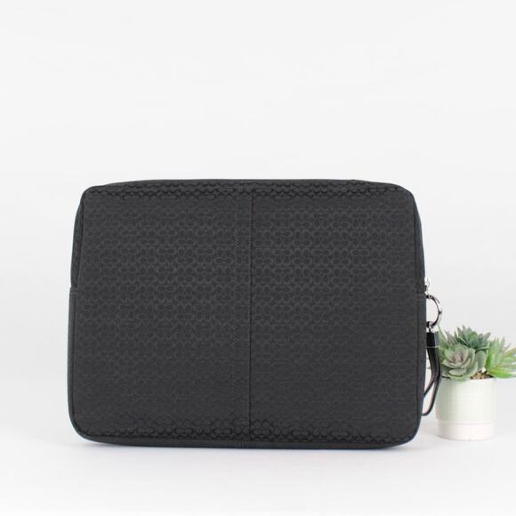 Coach Black Signature Laptop Case - Picture 3 of 7